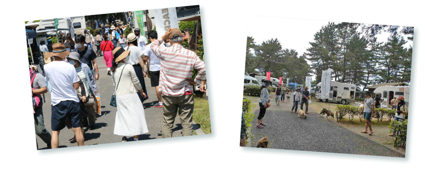 キャンピングカー展示会場の様子